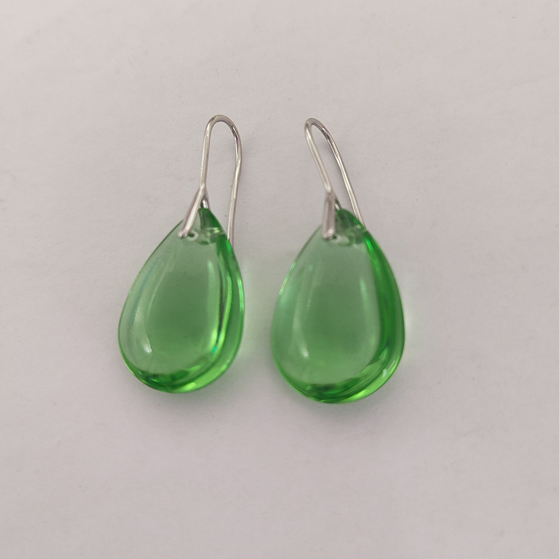 Vaskist kõrvarõngad tilgakujulise kristallripatsiga, bränd Jiapai Jewelry, Jaapani ja Korea stiil, minimalistlik luksus