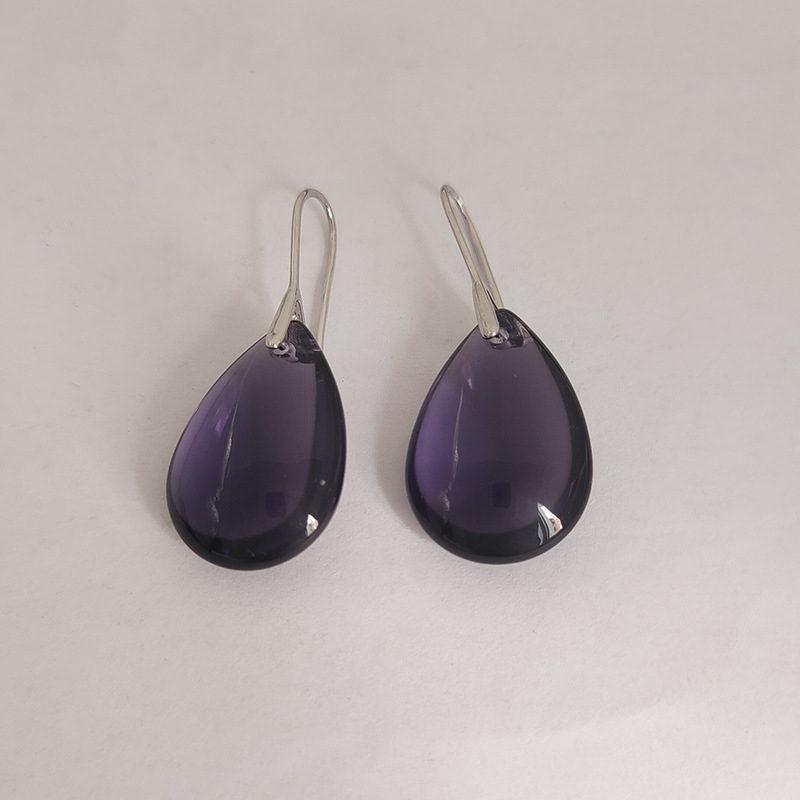 Vaskist kõrvarõngad tilgakujulise kristallripatsiga, bränd Jiapai Jewelry, Jaapani ja Korea stiil, minimalistlik luksus