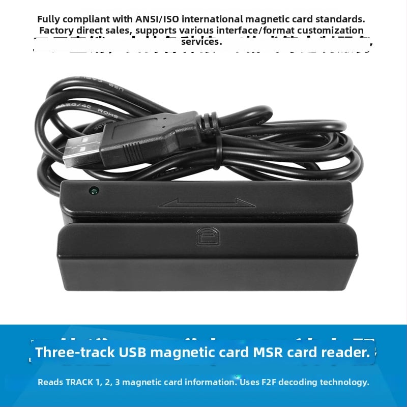 MSR580 Mini čitač magnetnih kartica – tri trake, RS232, NFC i RFID, podrška karticama 1/2/3 trake