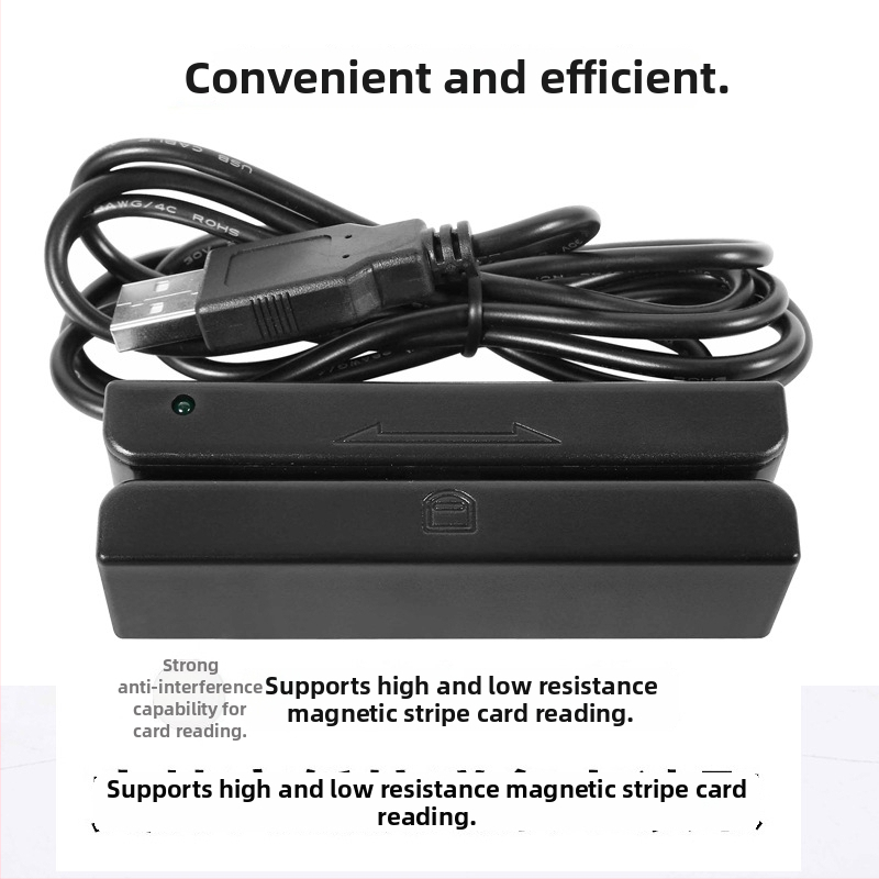 MSR580 Mini čitač magnetnih kartica – tri trake, RS232, NFC i RFID, podrška karticama 1/2/3 trake