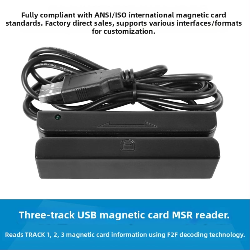 MSR580 Mini čitač magnetnih kartica – tri trake, RS232, NFC i RFID, podrška karticama 1/2/3 trake