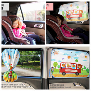 Auto zavjesa za prozor s UV zaštitom, proširiva, gusta neprozirna tkanina, visi tip, karikaturni bočni štit