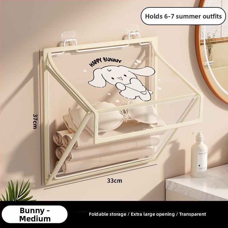 Ράφι αποθήκευσης τοίχου μπάνιου, αναδιπλούμενο, εγκατάσταση χωρίς τρύπες, PVC οργανωτής, μοντέλο SND6039