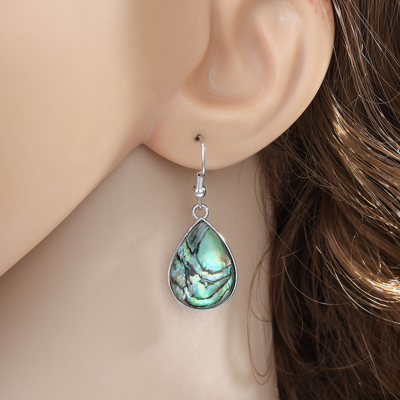 Обеци от абалонова мида, геометричен дизайн, Vinstyle, за жени, лято 2024