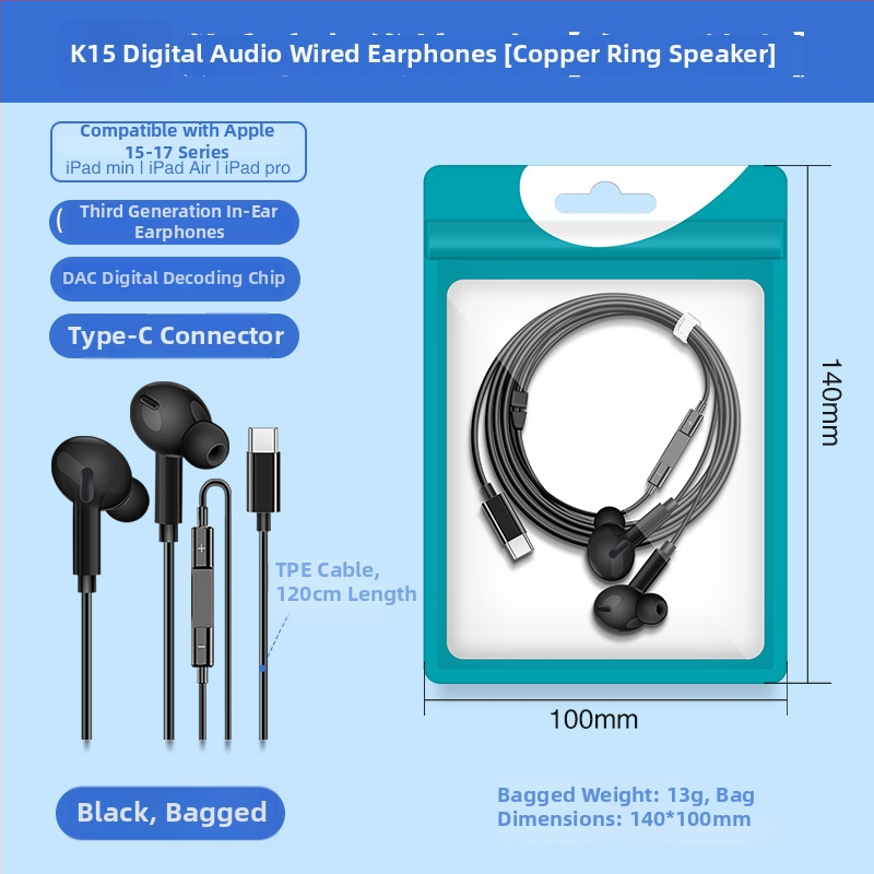X2 In-Ear Digitálne slúchadlá USB-C, s mikrofónom, 1,2 m kábel, frekvenčný rozsah 97, skreslenie 2%