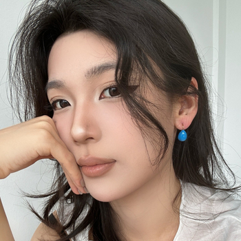 Fülbevalók – csepp alakú, rozsdamentes acél, elektroplatírozott bevonat, füllyuk 925 ezüst, mindennapi viselet