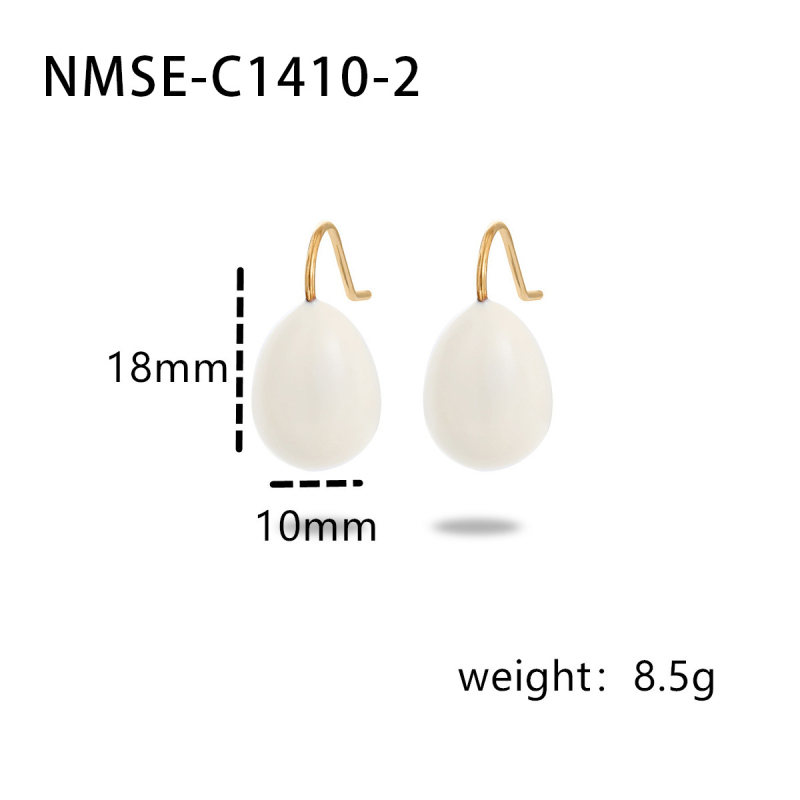 Fülbevalók – csepp alakú, rozsdamentes acél, elektroplatírozott bevonat, füllyuk 925 ezüst, mindennapi viselet
