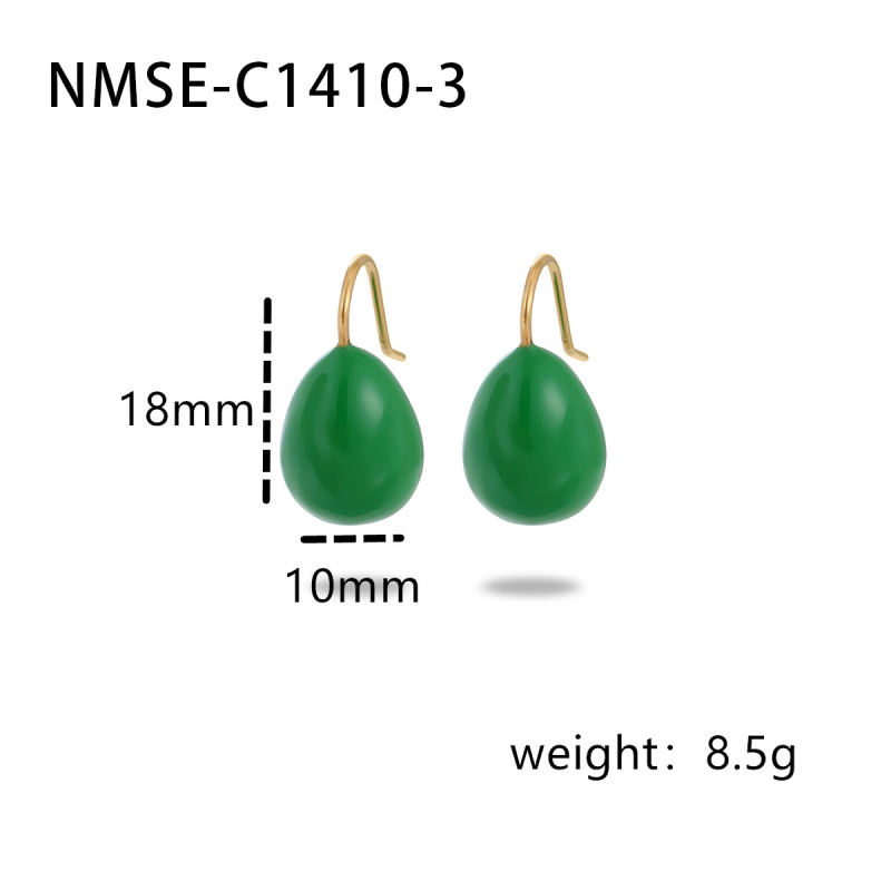 Fülbevalók – csepp alakú, rozsdamentes acél, elektroplatírozott bevonat, füllyuk 925 ezüst, mindennapi viselet