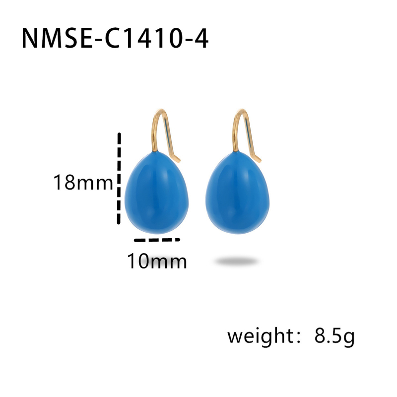Fülbevalók – csepp alakú, rozsdamentes acél, elektroplatírozott bevonat, füllyuk 925 ezüst, mindennapi viselet