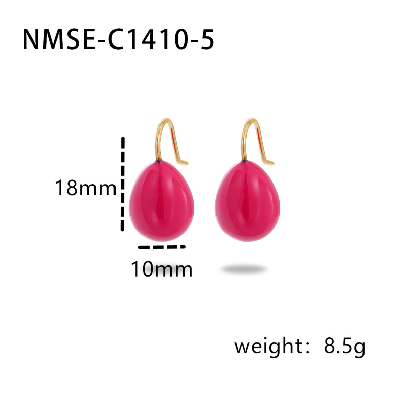 Fülbevalók – csepp alakú, rozsdamentes acél, elektroplatírozott bevonat, füllyuk 925 ezüst, mindennapi viselet