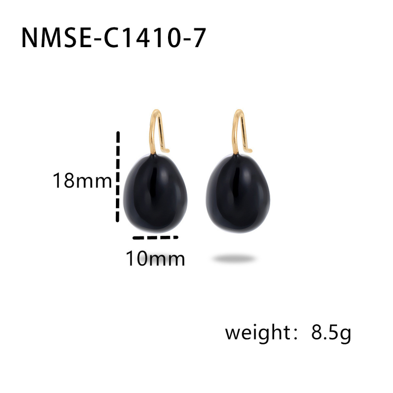 Fülbevalók – csepp alakú, rozsdamentes acél, elektroplatírozott bevonat, füllyuk 925 ezüst, mindennapi viselet