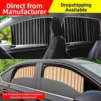 Auto okná slnečná záves, nylonová sieť, hrubý nepriehľadný typ, dráhový systém, magnetický, automatické rozťahovanie