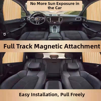 Auto okná slnečná záves, nylonová sieť, hrubý nepriehľadný typ, dráhový systém, magnetický, automatické rozťahovanie