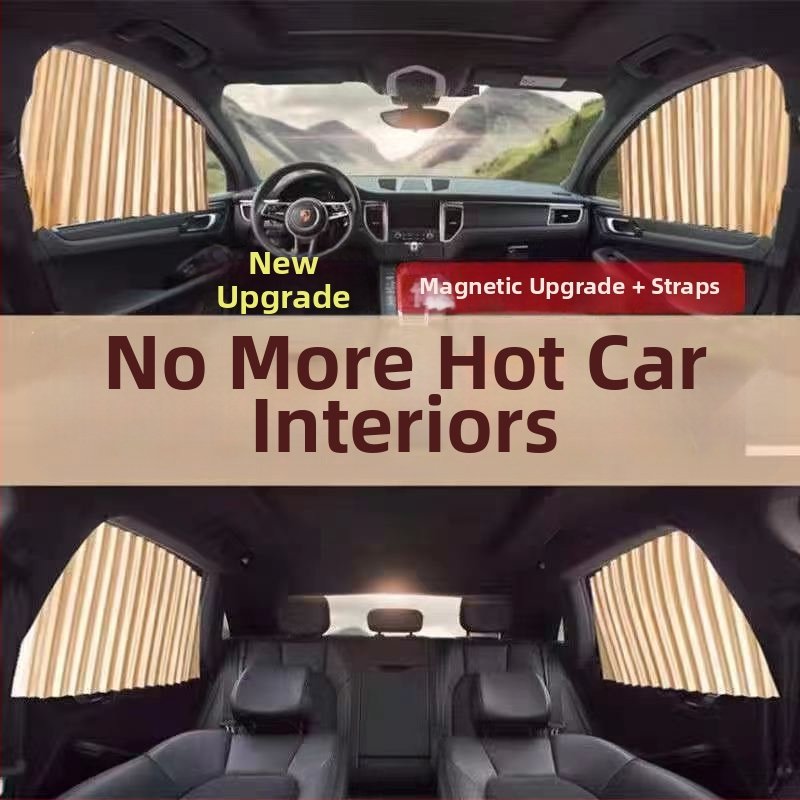 Auto okná slnečná záves, nylonová sieť, hrubý nepriehľadný typ, dráhový systém, magnetický, automatické rozťahovanie