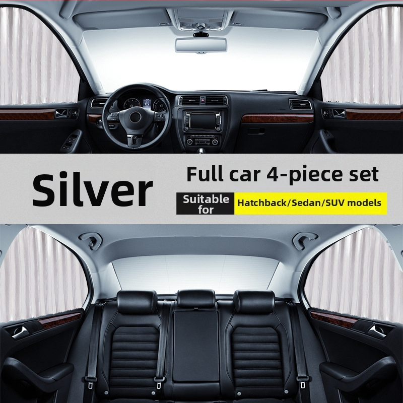 Auto okná slnečná záves, nylonová sieť, hrubý nepriehľadný typ, dráhový systém, magnetický, automatické rozťahovanie