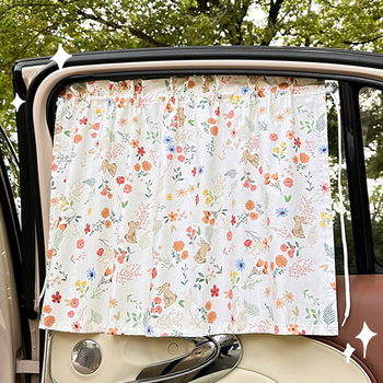 Auto slnečné závesy z bavlny, čiastočne priesvitné, zavesené, univerzálna kompatibilita, Blue Rain