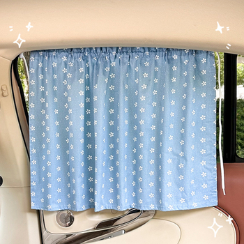 Auto slnečné závesy z bavlny, čiastočne priesvitné, zavesené, univerzálna kompatibilita, Blue Rain