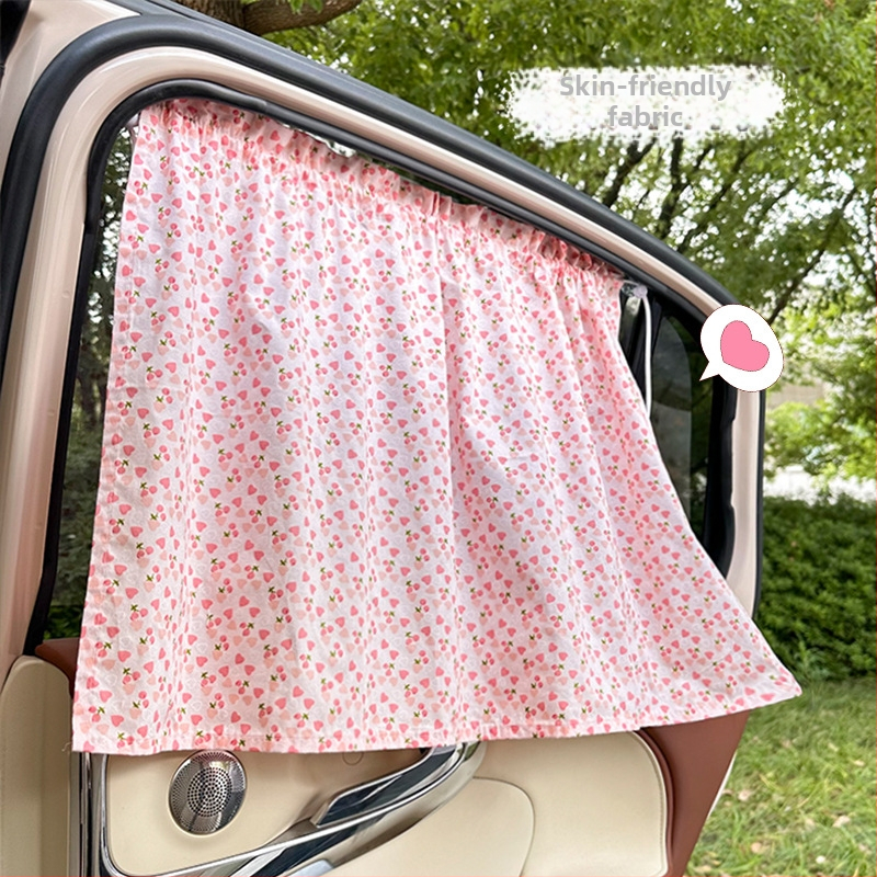 Auto slnečné závesy z bavlny, čiastočne priesvitné, zavesené, univerzálna kompatibilita, Blue Rain