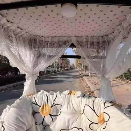Unutarnje zavjese za triciklu električno vozilo: zaštita od sunca, stil princeze, mrežaste zavjese s Velcro trakom