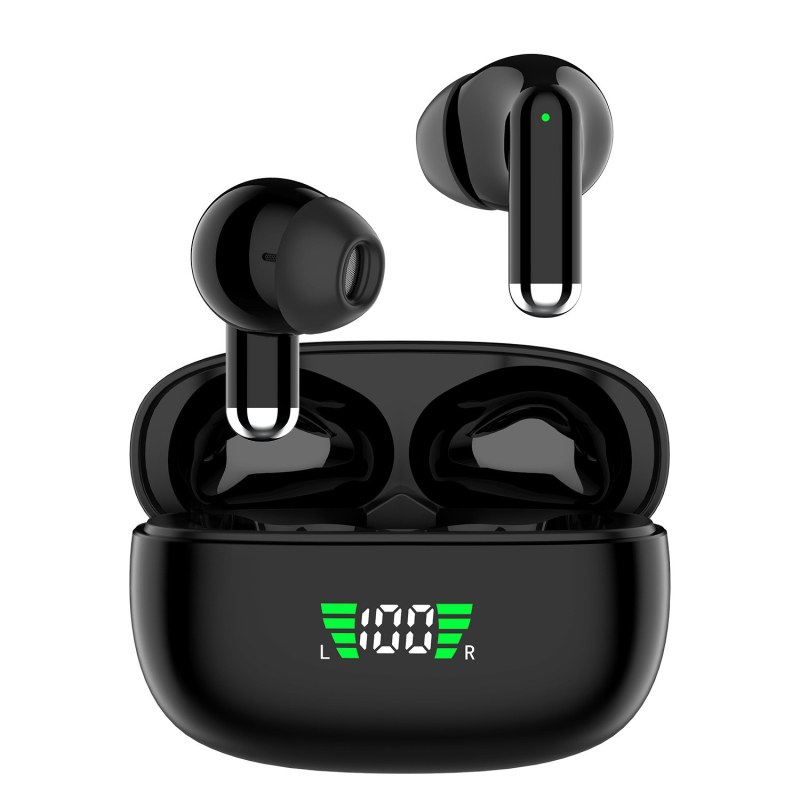 Vezeték nélküli in-ear fejhallgató digitális zajcsökkentéssel, Bluetooth 5.0, digitális kijelző, akár 4 óra üzemidő, 10 m hatótávolság