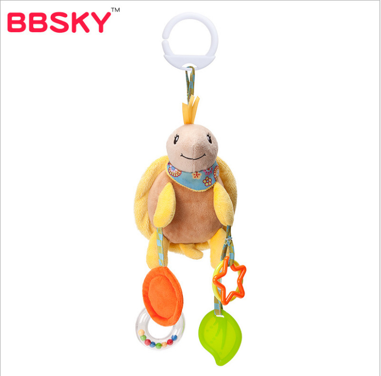 Állatos plüss függő bölcsőjáték szélcsengővel, 0-3 éveseknek, fejlesztő interaktív játék