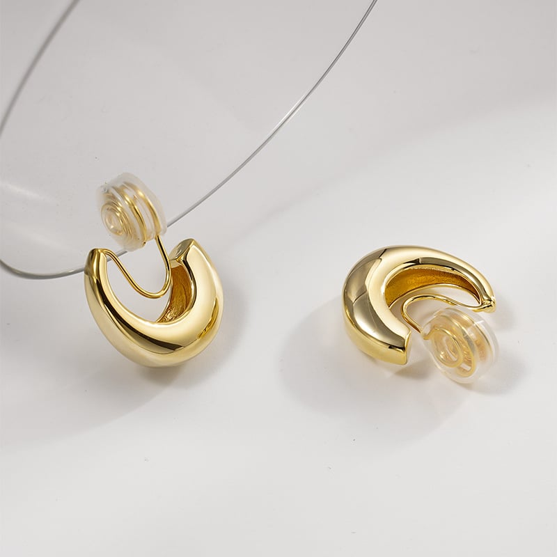 Clipuri pentru urechi din cupru, formă U, stil franțuzesc de înaltă clasă, Jiuhan