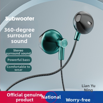 Káblové slúchadlá pre Huawei, Xiaomi a Android – in-ear, polovičné uchytenie, L-tvarovaný konektor, herné slúchadlá