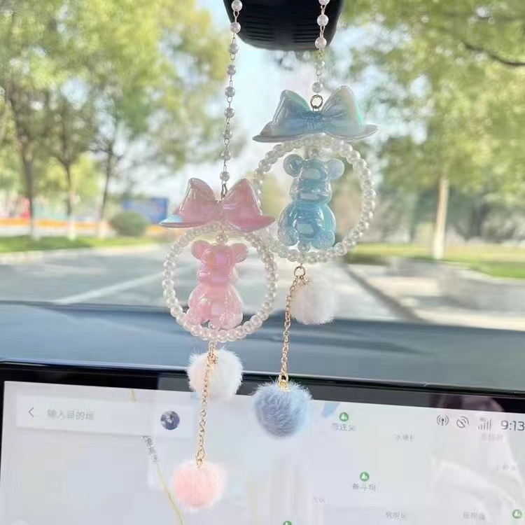 Medvjeđi motiv karikaturni privjesak za auto, smola, unutarnja dekoracija