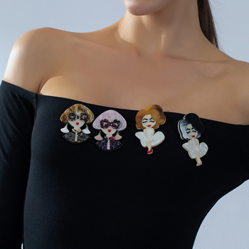 Akril portrés kitűző, eredeti dizájn, környezetbarát feldolgozás, Yiwu eredetű, 2025 ősz (Specifikációk: Anyag—Akril; Forma—Karikatúra karakter; Stílus—Original; Feldolgozás—Környezetbarát).