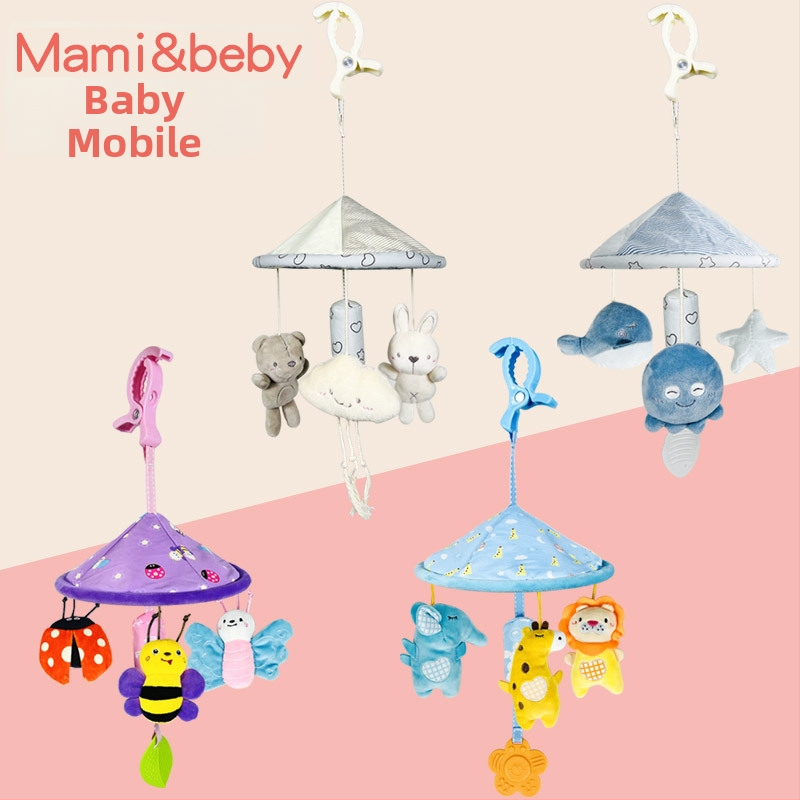 Plyšová visiačia hračka pre bábätká do postieľky a kočíka – Medvedík a zajačik, Ocean Európska verzia, 0–3 roky, 3C plyšová hračka