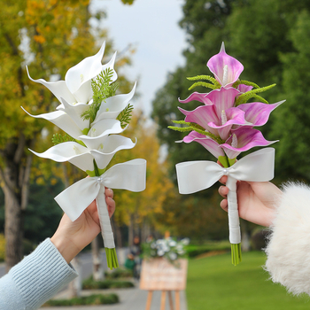 Férfi gallérvirág selyem virágból – Calla liliom, félig kézzel készített, alkalmas esküvőkre, táncra és ünnepekre