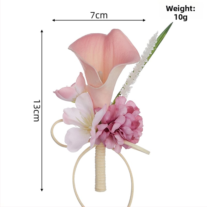 Vyrų gaili gėlių iš šilko su kalalilija – pusiau rankų darbo, tinkama vestuvėms, šokių vakarams ir šventėms