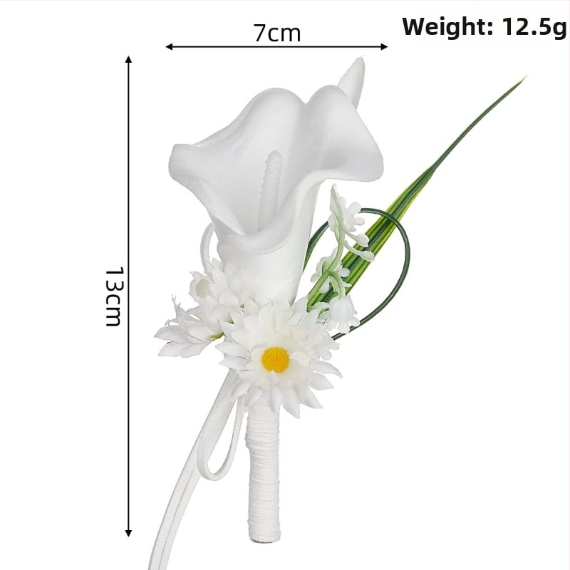 Vyrų gaili gėlių iš šilko su kalalilija – pusiau rankų darbo, tinkama vestuvėms, šokių vakarams ir šventėms