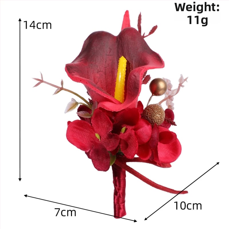 Vyrų gaili gėlių iš šilko su kalalilija – pusiau rankų darbo, tinkama vestuvėms, šokių vakarams ir šventėms