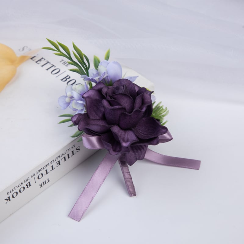 Férfi gallérvirág selyem virágból – Calla liliom, félig kézzel készített, alkalmas esküvőkre, táncra és ünnepekre