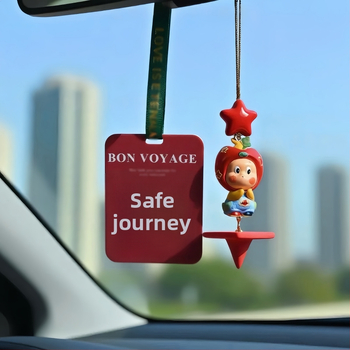 Ozdobný príves na spätné zrkadlo pre auto — Cartoon Star Man Paper Plane séria, PVC materiál, prispôsobiteľný, vnútorná dekorácia