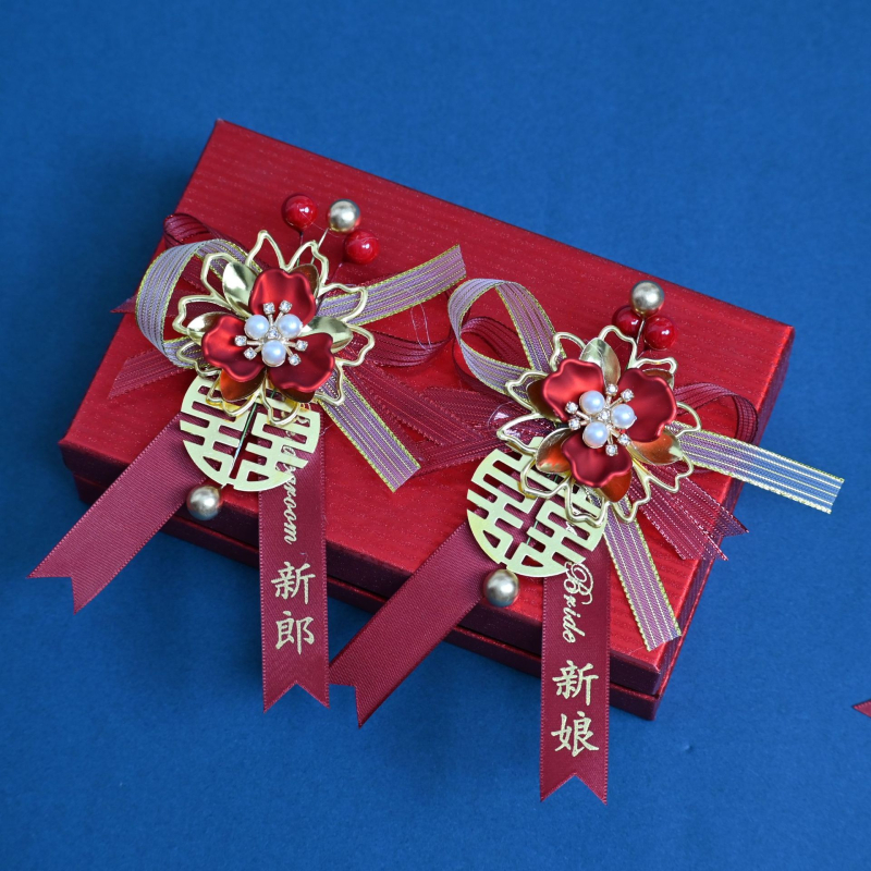 Kínai esküvői corsage az egész család számára – kiváló minőségű broš menyasszonyért, a vőlegényért és a szülőkért; Anyag: 20213; Kézművesség: Egyéb; Stílus: Kínai stílus; Használat: 20213; Specifikáció: Egyéb