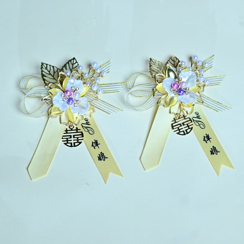 Kínai esküvői corsage az egész család számára – kiváló minőségű broš menyasszonyért, a vőlegényért és a szülőkért; Anyag: 20213; Kézművesség: Egyéb; Stílus: Kínai stílus; Használat: 20213; Specifikáció: Egyéb