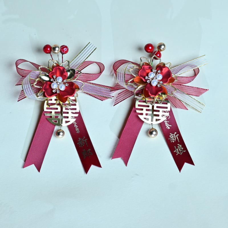 Kínai esküvői corsage az egész család számára – kiváló minőségű broš menyasszonyért, a vőlegényért és a szülőkért; Anyag: 20213; Kézművesség: Egyéb; Stílus: Kínai stílus; Használat: 20213; Specifikáció: Egyéb