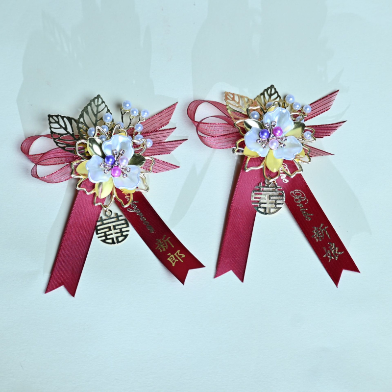 Kínai esküvői corsage az egész család számára – kiváló minőségű broš menyasszonyért, a vőlegényért és a szülőkért; Anyag: 20213; Kézművesség: Egyéb; Stílus: Kínai stílus; Használat: 20213; Specifikáció: Egyéb