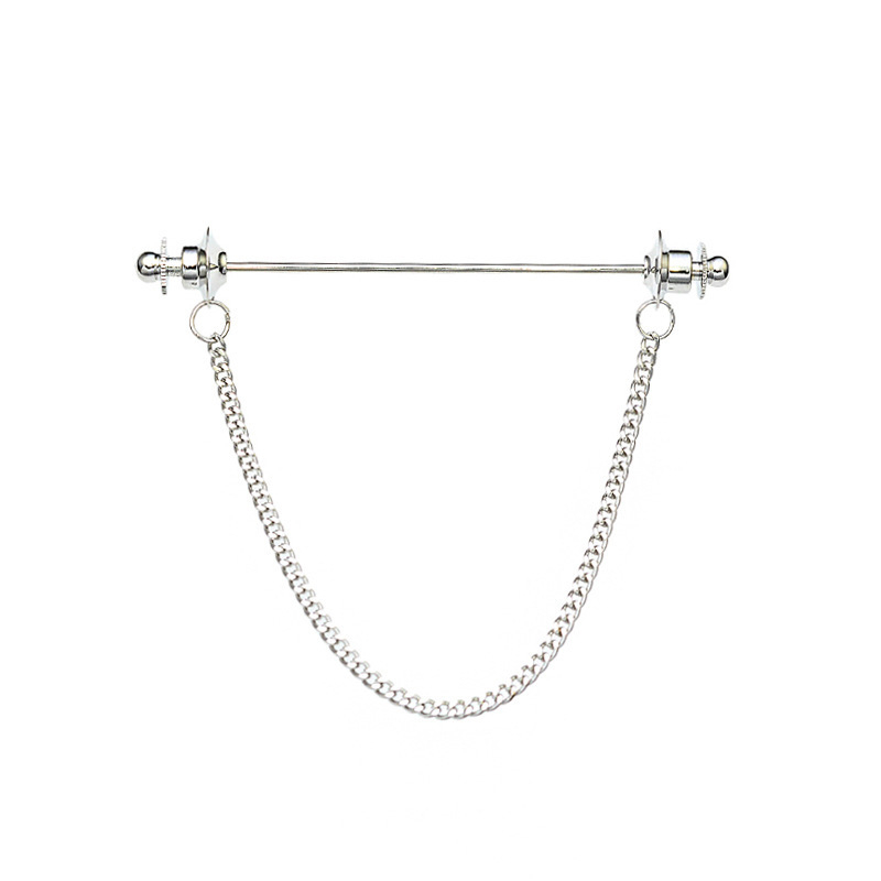 Kaelaripmipin – titaani teras, Korea stiil, valge kristall, elektroplaatimine, topelt-tassel