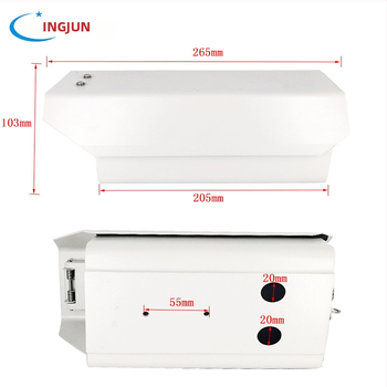 F08 alumīnija sakausējuma kubveida kameras korpuss reģistrācijas numuru atpazīšanai, ārējā sienas uzstādīšana, lietus un putekļu izturīgs vāciņš