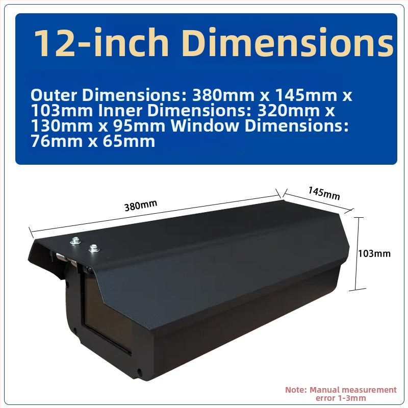 F08 alumīnija sakausējuma kubveida kameras korpuss reģistrācijas numuru atpazīšanai, ārējā sienas uzstādīšana, lietus un putekļu izturīgs vāciņš
