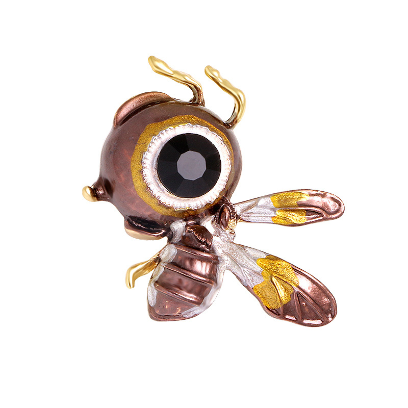 Rovar motívumos kitűző méhecske és bogár, csepp olajos felület, ötvözet, uniszex dekoráció, friss és édes stílus