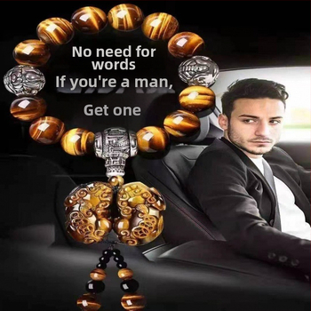 Auto perle za mjenjač s Buddha perlama, Tiger Eye kamen, premium unutarnja dekoracija, stil kineske tradicije