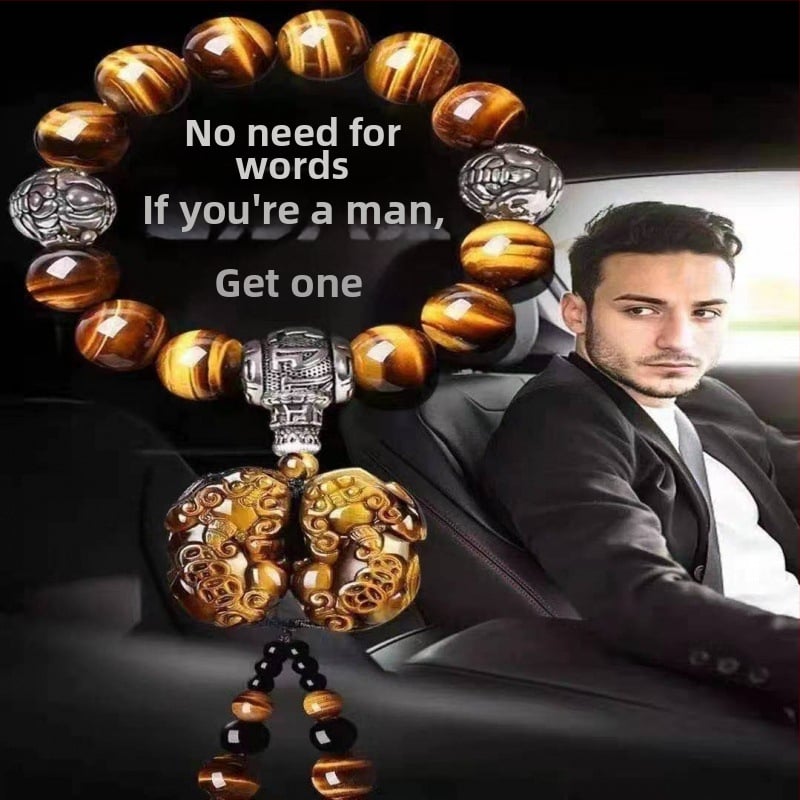 Auto perle za mjenjač s Buddha perlama, Tiger Eye kamen, premium unutarnja dekoracija, stil kineske tradicije