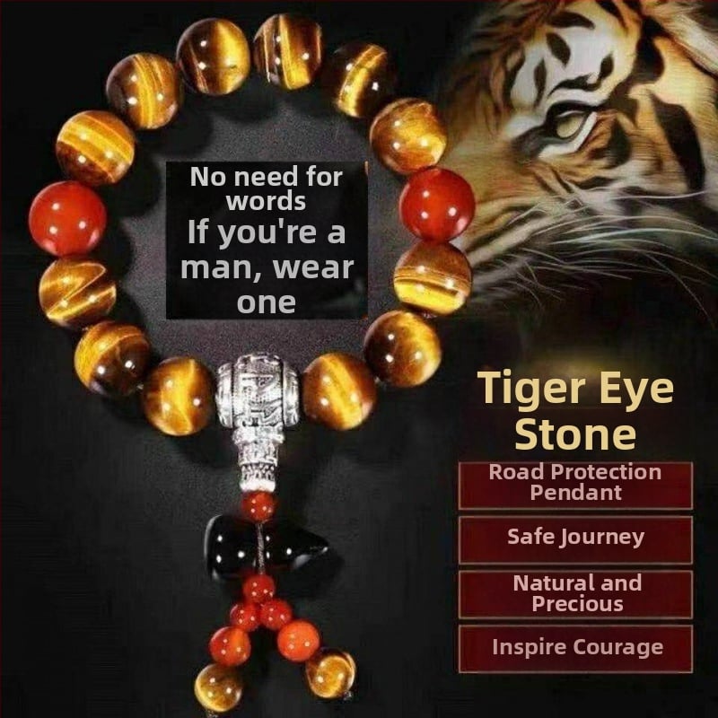 Auto perle za mjenjač s Buddha perlama, Tiger Eye kamen, premium unutarnja dekoracija, stil kineske tradicije