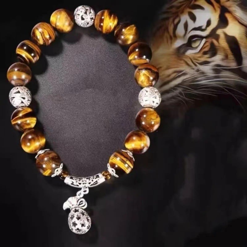 Auto perle za mjenjač s Buddha perlama, Tiger Eye kamen, premium unutarnja dekoracija, stil kineske tradicije