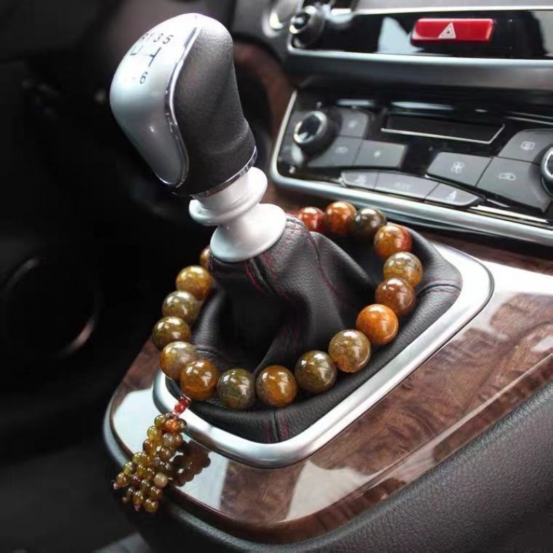 Auto perle za mjenjač s Buddha perlama, Tiger Eye kamen, premium unutarnja dekoracija, stil kineske tradicije