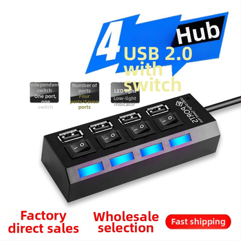 USB 2.0 hub so 4 portami, 45 cm kábel, napájanie cez USB (bez externého napájania)